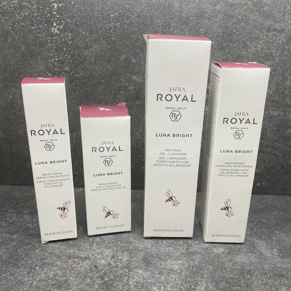 Luna Bright Jafra Royal 4pc Lot Brightening Serum Hydrogel Daily Protector